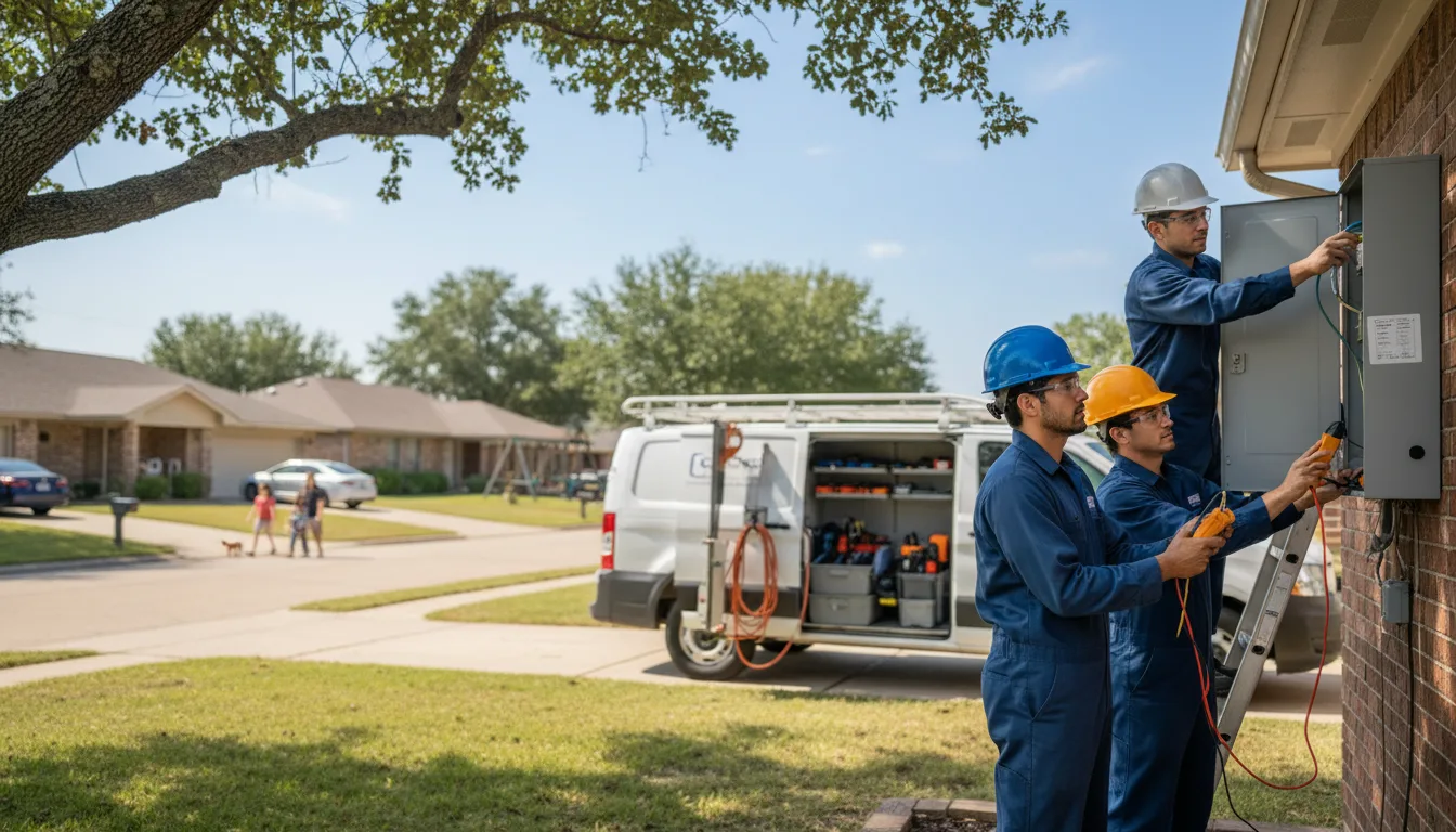 Certified electrician providing emergency electrical services in Laneville, TX